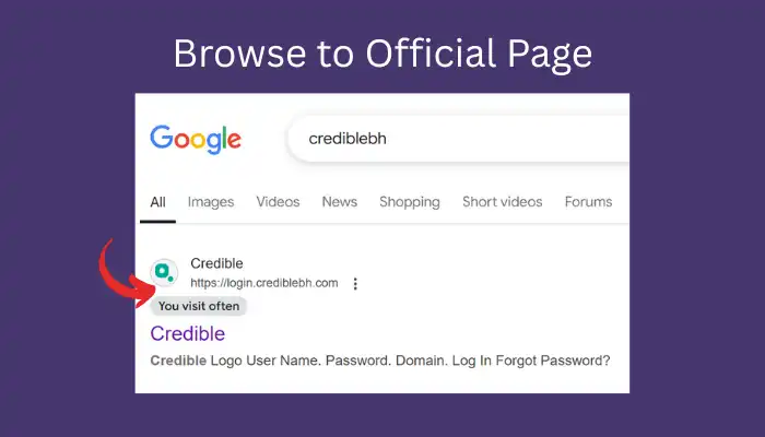 CredibleBH Login Official Page Screenshot CredibleBH Login Official Page Screenshot
